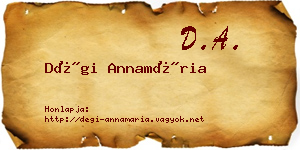 Dégi Annamária névjegykártya